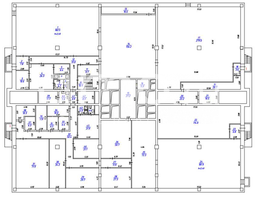 Планировка офиса 731.5 м², -1 этаж, Деловой квартал «Неополис»